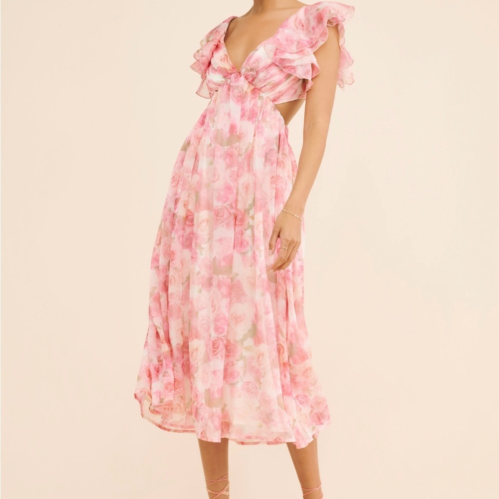 Rachel Parcell Chiffon Ruffle Midi Dress